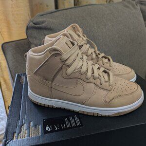 Nike Dunk High PRM MF Vachetta Tan Suede White Sneakers DX2044-201 Women's 6.5
